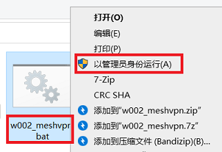 Windows下运行meshvpn批处理文件